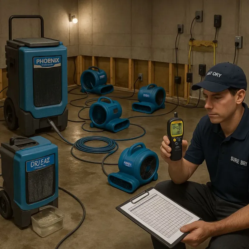 Structural Drying and Dehumidification process in Dunsmuir, CA